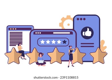 score of five points, best estimate of performance, successful work is the highest score flat vector