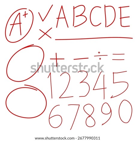 score, full marks, grade, star symbol, highlighter elements vector