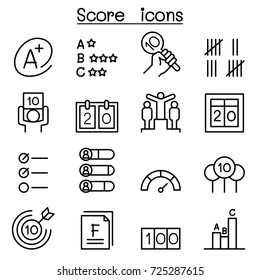 Score Icon Set In Thin Line Style