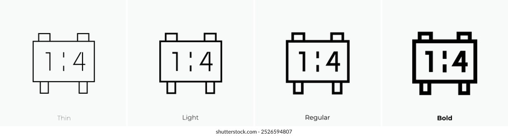 score icon. Thin, Light Regular And Bold style design isolated on white background