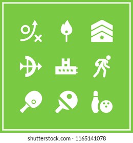 score icon. This set with rating, game strategy sketch, archery and match vector icons for mobile and web