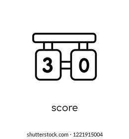 score icon. Trendy modern flat linear vector score icon on white background from thin line Arcade collection, outline vector illustration