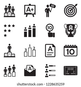 Score Icons. Black Flat Design. Vector Illustration. 