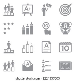 Score Icons. Gray Flat Design. Vector Illustration. 