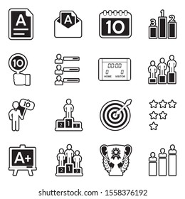 Score Icons. Line With Fill Design. Vector Illustration.