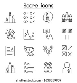 Score icons set in thin line style