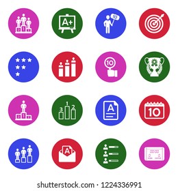 Score Icons. White Flat Design In Circle. Vector Illustration. 