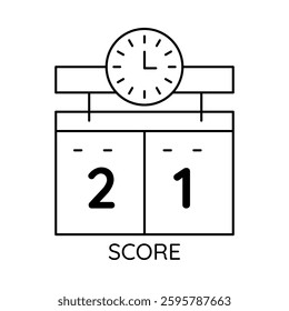 Score – Match Results Displaying Team Performance Icon with Editable Stroke