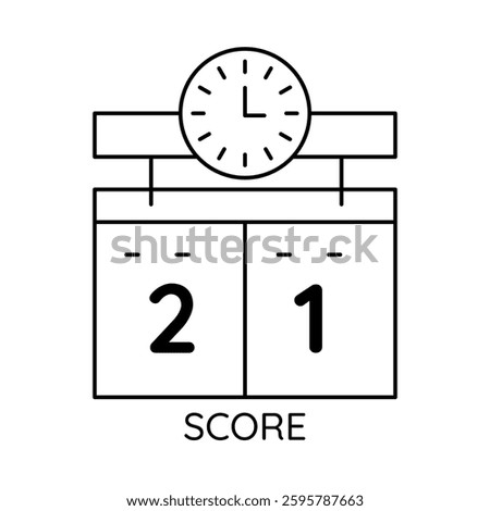 Score – Match Results Displaying Team Performance Icon with Editable Stroke