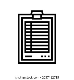 score paper golf game line icon vector. score paper golf game sign. isolated contour symbol black illustration