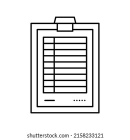 score paper golf game line icon vector. score paper golf game sign. isolated contour symbol black illustration