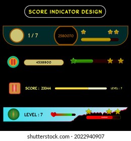 SCORE AND POINT INDICATOR DESIGN SET, SUITABLE FOR YOUR GAME PROJECT, 2D GAME ASSET. Vector