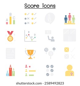 Score  set in flat color style