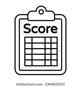 Score sheet icon in linear design