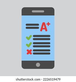 Score smartphone icon in flat style, use for website mobile app presentation