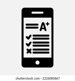 Score smartphone icon in solid style, use for website mobile app presentation