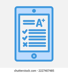 Score tablet icon in blue style, use for website mobile app presentation
