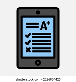 Score tablet icon in filled line style, use for website mobile app presentation