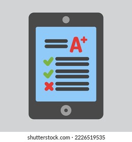 Score tablet icon in flat style, use for website mobile app presentation