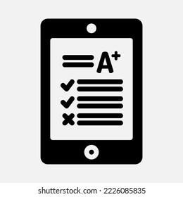Score tablet icon in solid style, use for website mobile app presentation