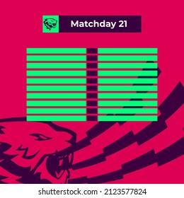 Score update red purple colour background premier league concept. design banner poster vector template for match day big match top famous popular soccer football club team in the world. FA Cup. EFL. 