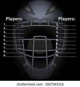 scoreboard of Baseball and Softball Games wit Catcher Mask Helmet. Sport equipment and gear. Vector Illustration