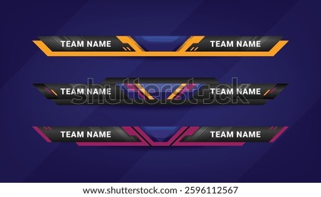 Scoreboard Broadcast Graphic and Lower Third Template for sport soccer and football, vector illustration