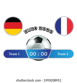 Scoreboard Broadcast Graphic and Lower Thirds Template for sports like soccer and football. Vector illustration scoreboard team broadcast graphic and lower thirds template for sports.