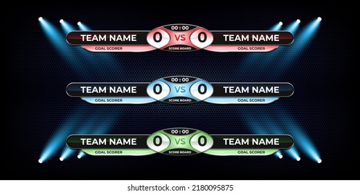 Scoreboard Broadcast Graphic and Lower Thirds Template for soccer and football