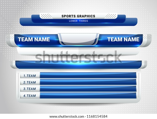 Scoreboard Broadcast\
Graphic and Lower Thirds Template for sport soccer and football,\
vector illustration