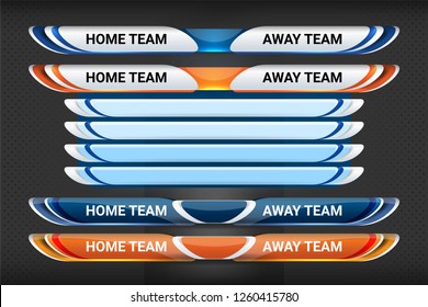 Scoreboard Broadcast and Lower Thirds Template for sport soccer and football