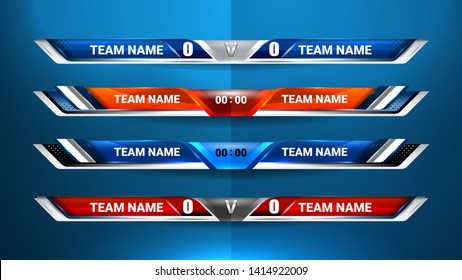 Scoreboard Broadcast and Lower Thirds Template for sport soccer and football