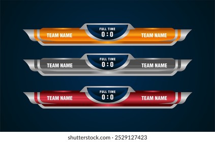 Scoreboard Broadcast Sport Lower Thirds vector template design 
sport game soccer football,futsal,basketball