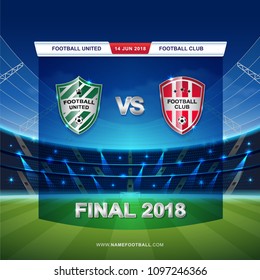 scoreboard broadcast template for sport soccer and football league or world championship tournament vector illustration