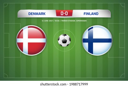 scoreboard broadcast template for sport soccer and football tournament championship 2020 Groups B vector illustration