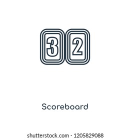 Scoreboard concept line icon. Linear Scoreboard concept outline symbol design. This simple element illustration can be used for web and mobile UI/UX.