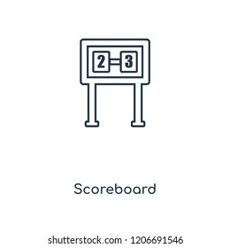 Scoreboard concept line icon. Linear Scoreboard concept outline symbol design. This simple element illustration can be used for web and mobile UI/UX.