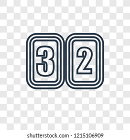 Scoreboard concept vector linear icon isolated on transparent background, Scoreboard concept transparency concept in outline style