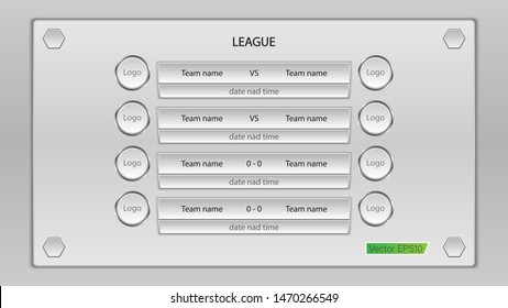 Scoreboard and corresponding statistics with background.
