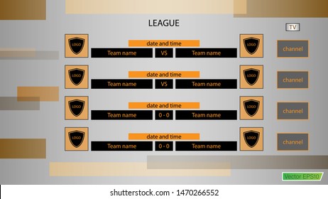 Scoreboard and corresponding statistics with background.
