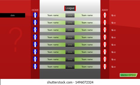 Scoreboard and corresponding statistics with background.