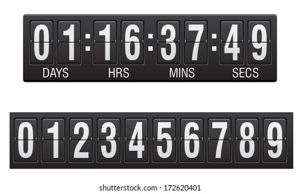 Scoreboard Countdown Timer Vector Illustration Isolated On White Background