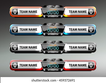 scoreboard design elements for sport, vector illustration
