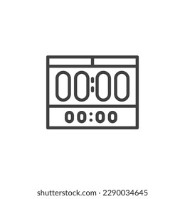 Scoreboard display line icon. linear style sign for mobile concept and web design. Sports scoreboard time outline vector icon. Symbol, logo illustration. Vector graphics