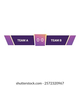 Scoreboard is displaying the names of two teams competing against each other, with the initial score set at zero