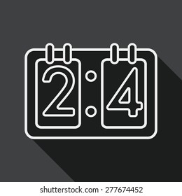 scoreboard flat icon with long shadow, line icon