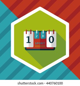 scoreboard flat icon with long shadow,eps10