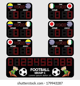 Scoreboard Football Tournament Vector Illustration