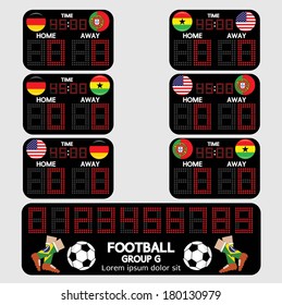Scoreboard Football Tournament Vector Illustration