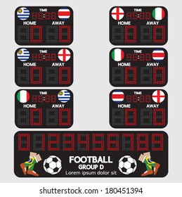 Scoreboard Football Tournament Vector Illustration